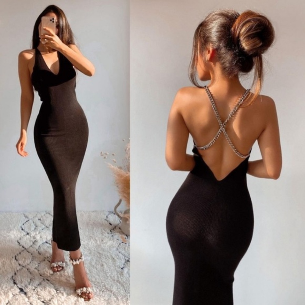 Zara Knit Dress with Chains NWT Size Medium